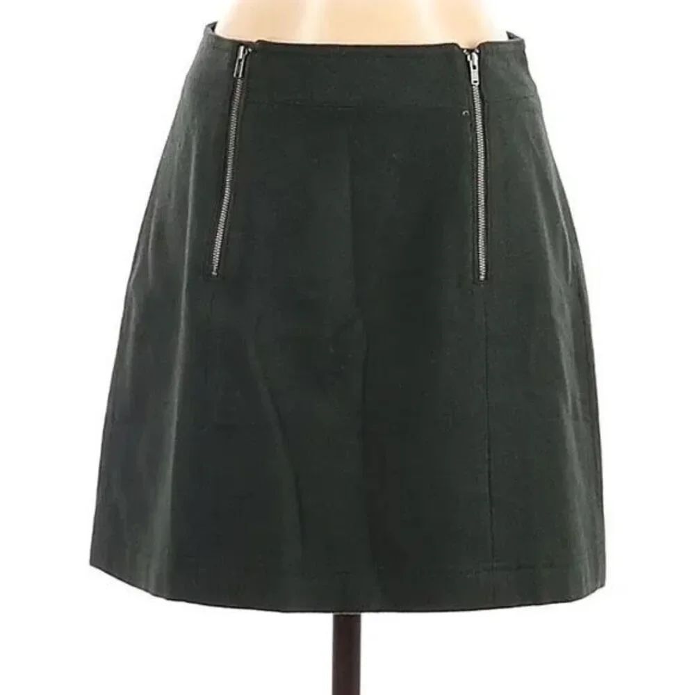 ✨Madewell Uptown Zip Mini Green Sz 14 Skirt✨ - Picture 5 of 11